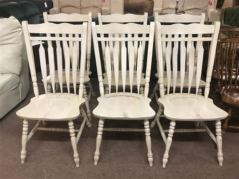 The company truly cares about its employees. HIGH BACK WHITE WOODEN CHAIRS | Delmarva Furniture Consignment
