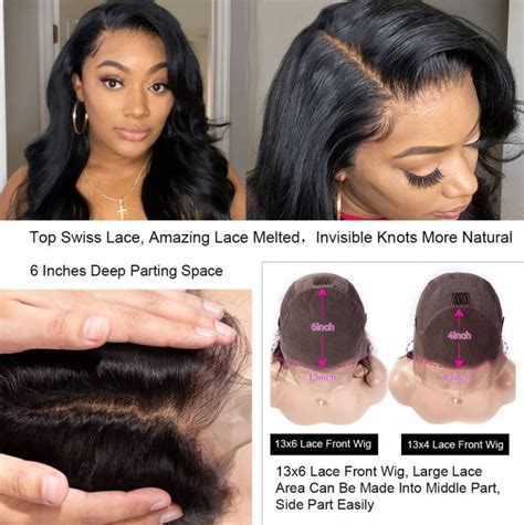 Body Wave Wig 13x6 Lace Frontal Wig 180 Density Human Hair