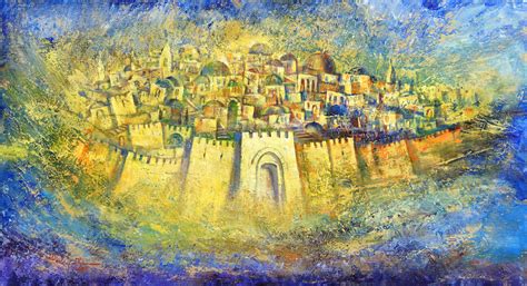 Original Oil Painting Jerusalem Of Gold By Alex Levin