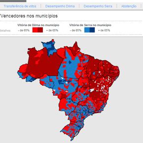 Mapa da votação para presidente nos municípios Infográficos Estadão