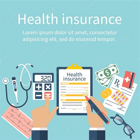 El hombre en la mesa llena el formulario de seguro de salud concepto de