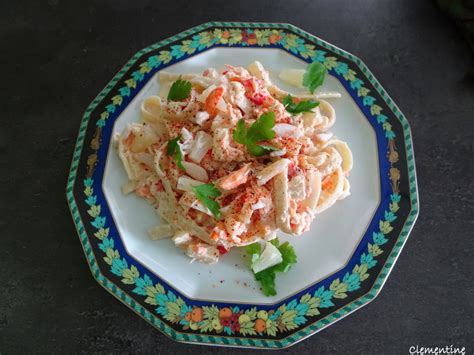 Le Blog De Clementine Salade De Tagliatelles Au Crabe Surimi Et Ananas