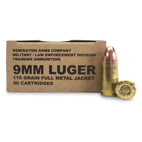 Remington Military Law Enforcement Training Ammunition 9mm Fmj 115