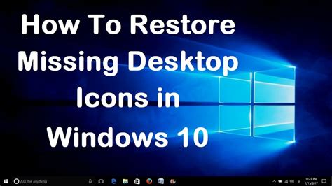 If you can't see icons on the desktop though, the desktop loses most of its utility. How To Restore Missing Desktop Icons in Windows 10 - Simple Fix..!! - YouTube