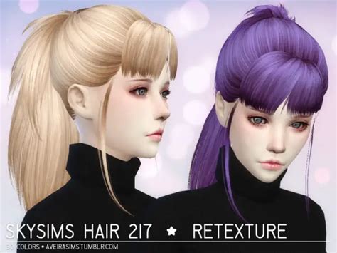 Aveira Sims 4 Skysims 217 Hair Retextured Sims 4 Hairs