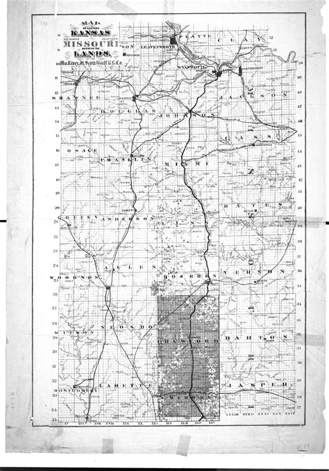 Map Of Eastern Kansas And Border Counties In Missouri Kansas Memory