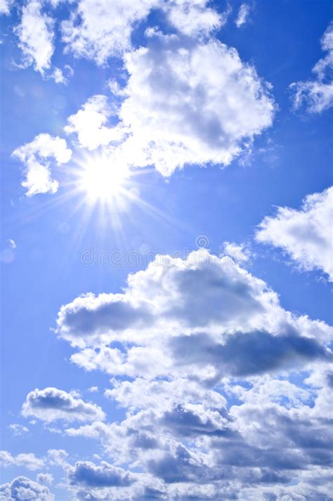 Blue Sky Shining Sun Stock Image Image Of Daylight