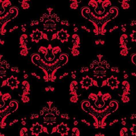 Baroque Damask Smiles Red On Black Dig 98521 Designer Liked On