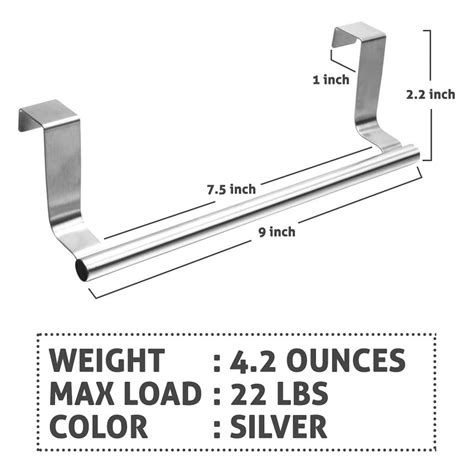201 stainless steel products specifications: Over The Door 9" Dish Towel Bar Rack Hanger Holder ...