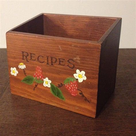 Strawberry Painted Recipe Box Etsy Recipe Box Etsy Painted Recipe