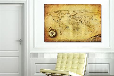 Buy Walls And Murals World Map Wall Paper Vintage World Map For Office