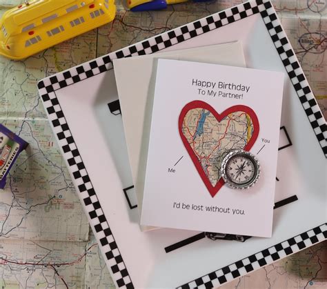 Birthday Card For Husband Personalized Custom Map Etsy