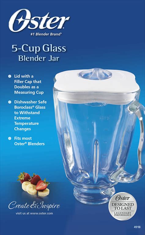 Best Buy 5 Cup Replacement Glass Jar For Most Oster Blenders Clear