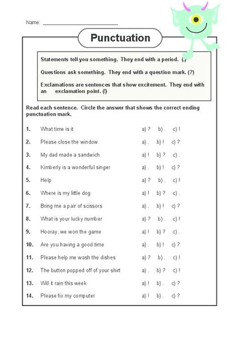 Multiple Choice Punctuation - KidsPressMagazine.com | Punctuation, Free