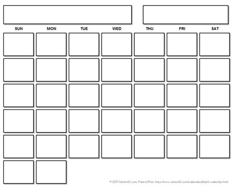 Printable Blank Calendar With Lines