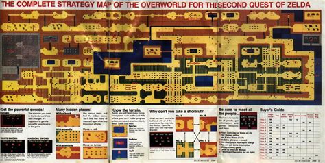 Rare Map Of The 2nd Quest In The Original Legend Of Zelda For Nes Gaming