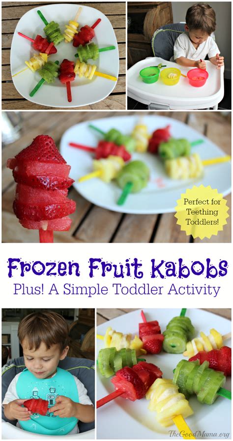 A Simple Toddler Activity Making Frozen Fruit Kabobs The Good Mama