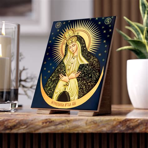 our lady of ostra brama ceramic icon tile holy rosary team