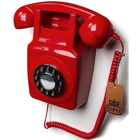 Gpo 746 Wall Phone Traditional Retro Push Button Dialling Telephone Red