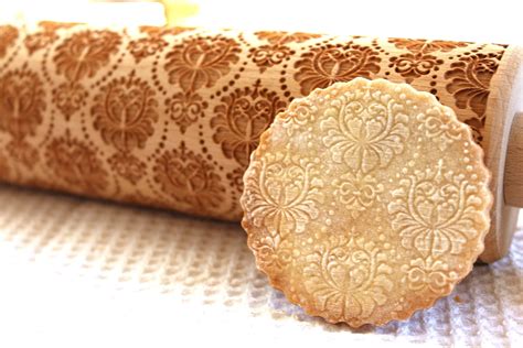 Damask Rolling Pin Christmas T Flowers Embossing Laser Etsy