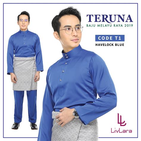 Lihatlah pilihan baju raya sedondon untuk satu keluarga, suami isteri, serta ayah dan anak! Baju Melayu Cekak Musang Lelaki Biru Raya 2019 HOT Klasik ...