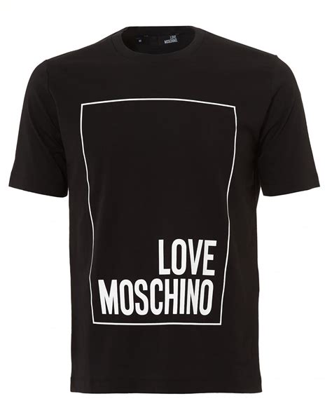 Love Moschino Mens Boxed Logo T Shirt Regular Fit Black Tee