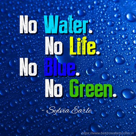 No Water No Life No Blue No Green Sylvia Earle Waterquotes Save