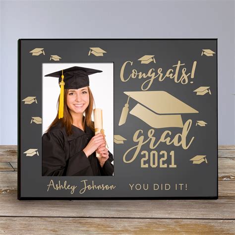 Personalized Congrats Grad With Hats Frame Tsforyounow