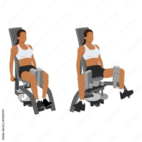 Woman Doing Exercise Using Adduction Inner Thigh Machine Adductor