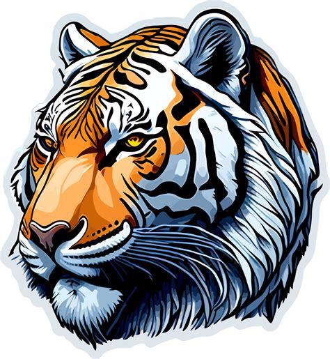 Head Tiger Sticker Logo With Ai Generative 24558410 Png