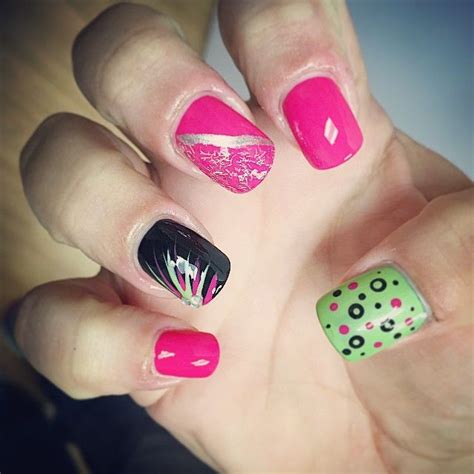 Awasome Hot Pink And Lime Green Nail Designs References Inya Head