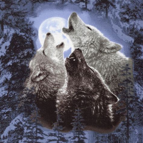 Howl At The Moon Wolves Timeless Treasures Half Yard Etsy Howl At
