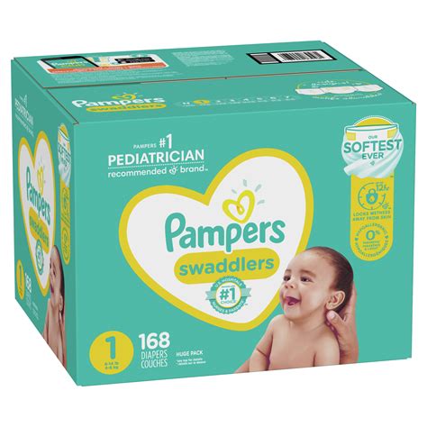 Pampers Swaddlers Newborn Diapers Soft And Absorbent Size 1 168 Ct