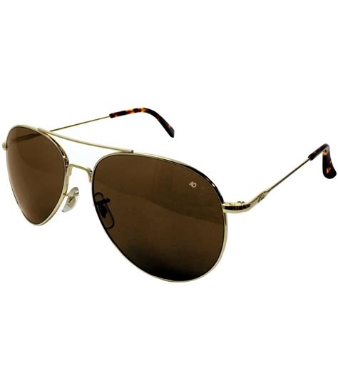 ao eyewear american optical general aviator sunglasses with wire spatula temple and gold frame