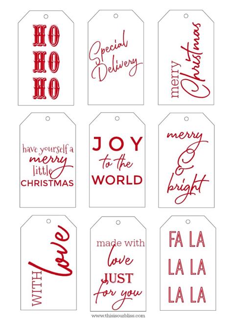 Printable Christmas Gift Tags Holiday Hang Tag Printable File Red My Xxx Hot Girl