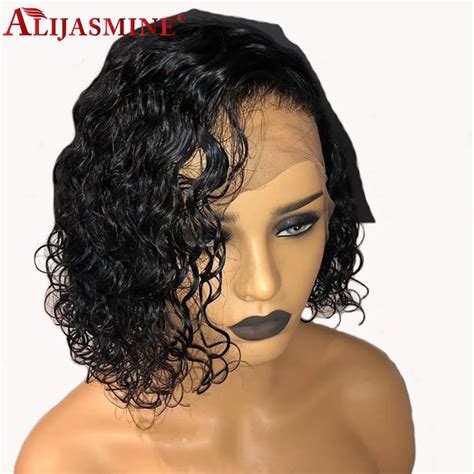 Glueless Curly Lace Frontal Wigs Brazilian Remy Human Hair Wigs For Black Women Natural Black