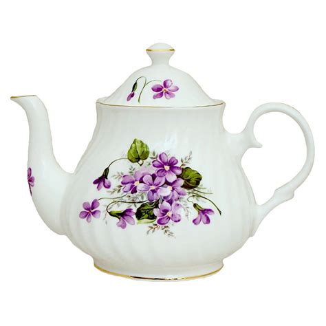 Violets Fine Bone China 6 Cup Teapot Tea Pots Bone China Tea Set