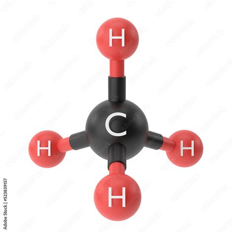 Ch4 Methane Chemical Formula 3d Chemical Structure Stock