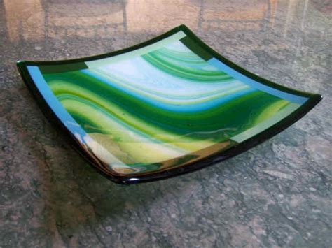 Fused Glass Square Platters Grateful Glass Fused Glass Art