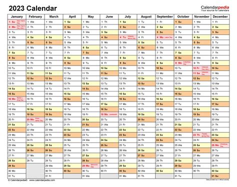 2023 calendar pdf word excel - printable 2023 calendar one page world
