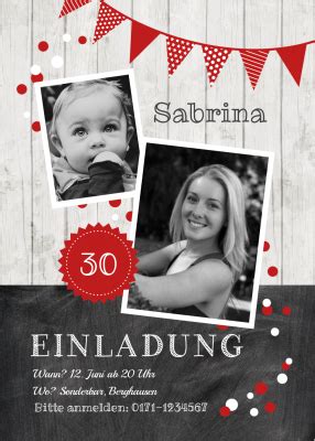 Persönliche und kreative geschenkideen zum 40. Kontraste rot 30 | Einladungskarten geburtstag ...
