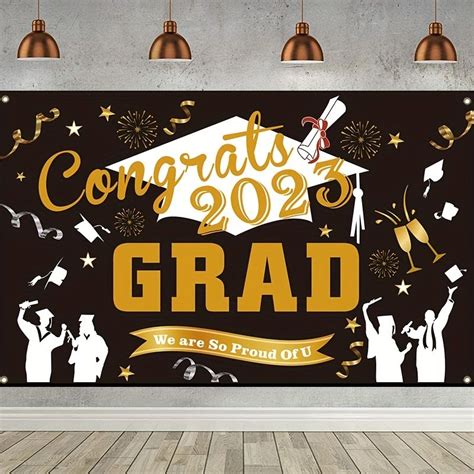 1pc Congrats Grad Porch And Backdrop Banner Multi Designs Graduation