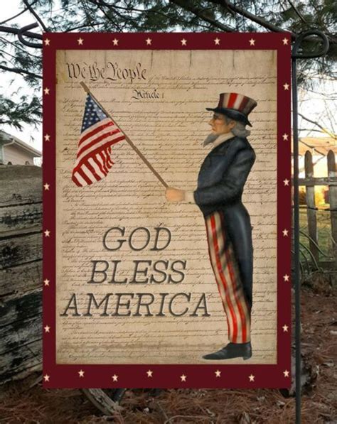 God Bless America Uncle Sam Garden Flag Double Sided Top Quality