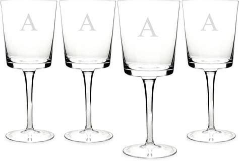 Monogram Contemporary Wineglasses Set Of 4 Wine Glasses Wine Glasses