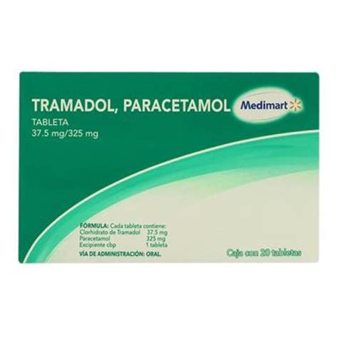 Tramadol Paracetamol Medimart 37 5 Mg 325 Mg 20 Tabletas Walmart