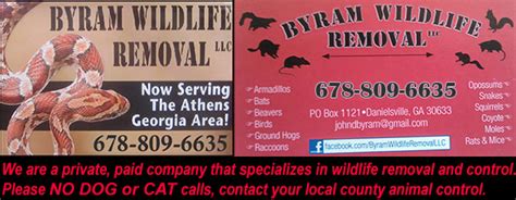 When you have pests in your home or office, you require an experienced exterminator to remove them. Athens-Clarke Wildlife Control Company, GA - Nuisance ...