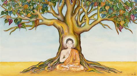 Buddha And Bodhi Tree Bodhi Tree Tree Of Life Painting Bodhi Tree