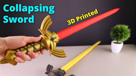 3d Printed Collapsing Master Sword Shorts Youtube