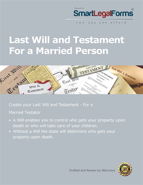 Last Will And Testament Will For A Married Person Smartlegalforms