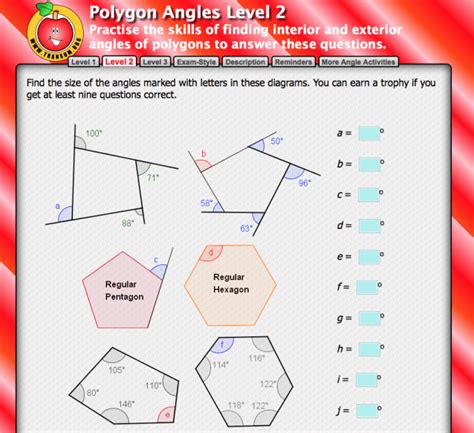 Interior Angles Of Polygons Worksheet Answer Key